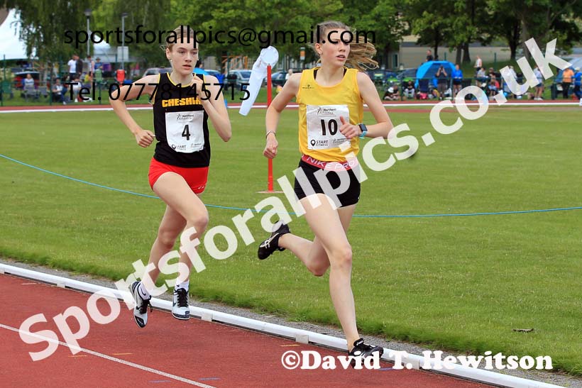 Girls Under-15s 800 metres, 2022 Northern Inter Counties U17s and U15s Track and Field, York, Thursday, June 2nd. Photo: David T. Hewitson/Sports for All Pics